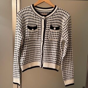 Chic Black and White Women's Cardigan